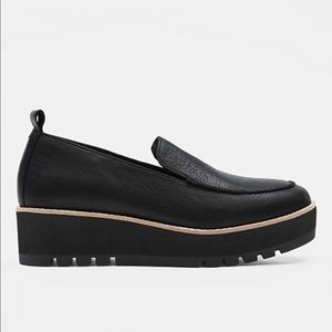 Eileen Fisher Ells Smooth Leather Loafer Wedge